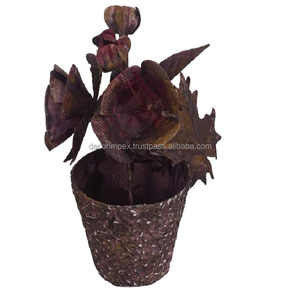 Hermosa flor con maceta Decorar plantas Navidad Color natural Multi hoja de hierro al por mayor macetas de flores para interiores y exteriores y hogar - Product Image 3