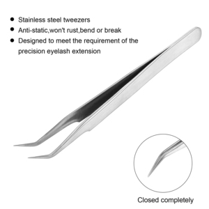 Pinzas de Extensión de Pestañas con Punta de Fibra en Forma de L de 45 y 90 Grados, Marca Harbor Industry, Pinzas para Extensión de Pestañas de Volumen - Product Image 5