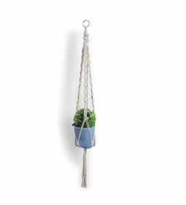 Colgador de Macramé Rectangular de Algodón Bohemio, Hecho a Mano, de 2 Niveles, para Plantas, Decoración del Hogar y Sala de Estar - Product Image 1