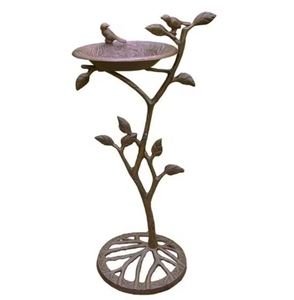 Meilleur Bain d'oiseaux élégant et respectueux des oiseaux pour jardin, en métal, bol en cuivre avec support en fer, couleur noire, fait main - Product Image 5