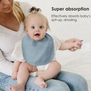 Bavoirs en mousseline de bambou 100% écologiques, lot de 5 - Protection respirante pour les repas de bébé - Product Image 3