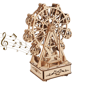 Puzzle 3D in Legno Fatti a Mano, Carillon a Forma di Ruota Panoramica, Kit Artigianali Fai-da-Te, Regali di Compleanno per Donne - Product Image 1