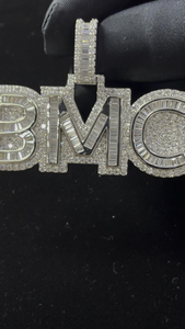BMC Custom Iced Out Pendant <b>Necklace</b> Baguette CZ Diamond Hip Hop Bling Name Charm Luxury Statement Jewelry Gift Luxe - Product Image 6