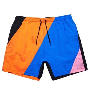 Shorts de Baño para Hombre con Bloques de Color y Bolsillo Rosa, Secado Rápido, Cintura Elástica, Pantalones Cortos Casuales - Product Image 1