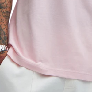 <b>Mens</b> Light <b>Pink</b> Slim Fit Crew Neck T <b>Shirt</b> With Contrast Rib Collar And Sleeve Trim Casual Short Sleeve Jersey Streetwear top - Product Image 6