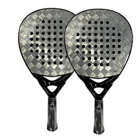 Raquette de paddle en nylon de haute qualité avec poignée en fibre de carbone, design équilibré, légère, service OEM pour l'entraînement et le jeu