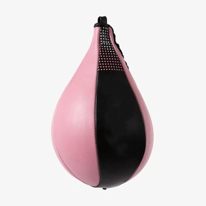 Balón de Velocidad de Cuero Genuino para Entrenamiento de Boxeo y MMA, Peso Ligero, Color Personalizado Negro/Rojo, Bolsa de Velocidad de Cuero PU para Golpear - Product Image 5