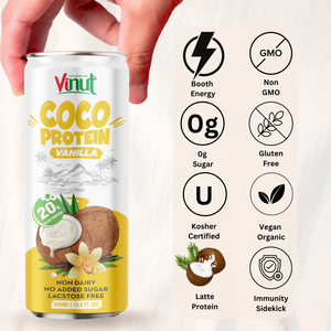Proteína de coco Leche Vainilla 330ml Fabricación de Vietnam 20g Proteína Precio al por mayor Muestra gratis Etiqueta privada OEMODM - Product Image 3