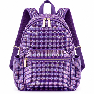 Mochila con cristales brillantes para mujer – Mochila escolar glamurosa para el día a día inspirada en diseñadores – Accesorio de moda brillante - Product Image 6