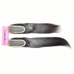 Extensiones de Cabello Remy 100% Virgen para Mujer, Color Negro Natural, Sin Enredos, Sin Caída, Cierre Indio 2*6, Venta al por Mayor Directa de Fábrica, ¡Gran Demanda! - Product Image 1