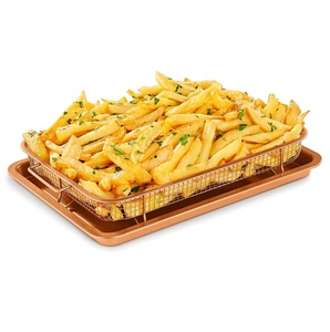 <b>Air</b> <b>Fry</b> Baking Pan Pizza pan Bread Nonstick Crisper <b>Tray</b> <b>Fry</b> Food Without Oil Unhealthy Fats Barbecue Basket Baking - Product Image 6