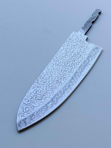 Couteau de cuisine industriel en acier Damas SHARP POINT TRADES, lame droite de 8 pouces, épaisseur 0,5 mm, manche en bois, biseau 2 - Product Image 6