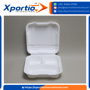 Caja de Alimentos Desechable de Alta Rigidez con Compartimento Único, Fabricada con Bagazo Blanco Premium, Certificada por la FDA y la BPI, Marca Xportio International - Product Image 4