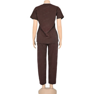 Tenues d'uniformes médicaux sur mesure pour femmes, col montant, manches courtes et design ajusté, en tissu jersey, pour usage hospitalier - Product Image 3
