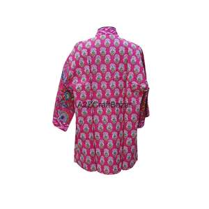 Bata Kimono de Manga Corta para Mujer, 100% Algodón, Estampado Floral, Cuello en V, con Cordón Ajustable, Transpirable, de Secado Rápido, para Vacaciones - Product Image 6