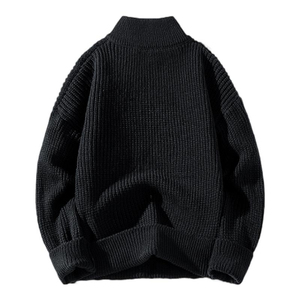 Custom Winter <b>Men's</b> Half Zip Sweater <b>Men</b> Quarter Zip Sweater Knitted Winter Clothing Solid Color Winter Wear - Product Image 2