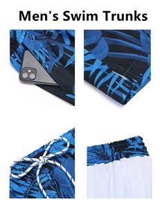Pantalones cortos ligeros para hombre con estampado de palmeras, cintura elástica con cordón, para playa tropical, vacaciones de verano, camisa blanca colorida, camisa de verano para hombre - Product Image 2