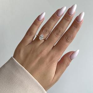 Bague de fiançailles solitaire ovale 1 carat _ Diamant de laboratoire certifié IGI D-VVS1 _ Or massif 14 carats sertissage tulipe - Product Image 6