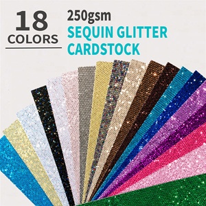 กระดาษการ์ดกลิตเตอร์ประดับเลื่อม 18 สี หนา 250 แกรม สำหรับงานศิลปะ งานฝีมือ DIY การ์ดทำมือ สมุดภาพ สมุดบันทึก งานตัดกระดาษ - Product Image 1