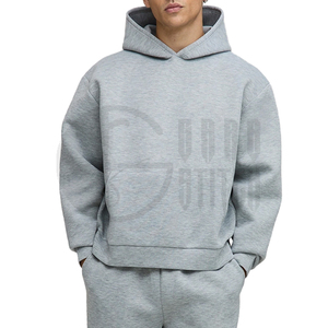 Conjunto Deportivo de 2 Piezas para Hombre, Sudadera con Capucha de Felpa Gruesa, Color Gris, Corte Holgado - Product Image 2