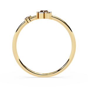 แหวนเพชรเรียบหรูสำหรับผู้หญิง เพชรแท้ทรงบาแกตต์และทรงกลม ทองคำแท้ 18K ผู้ผลิตโดยตรงจากอินเดีย - Product Image 5