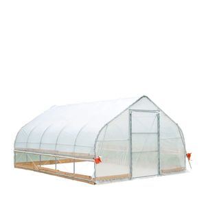 12 'X 20' Tunnel serra 6 Mil chiaro EVA pellicola di plastica con telaio a mano a manovella con lato arrotolante tetto del soffitto di punta TMG-GH1220 giardino - Product Image 2