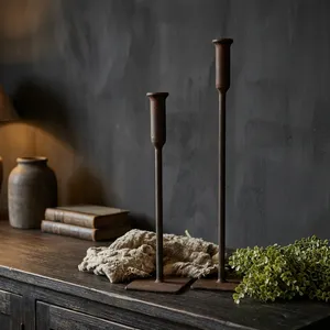 Rustic Metal <b>Candle</b> Holder Antique Iron Taper <b>Candle</b> Stand Industrial Vintage Home Decor Table <b>Centerpiece</b> - Product Image 5