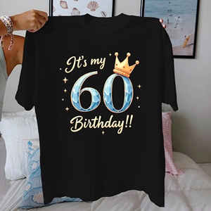 CROWN It s 60 Birthday เสื้อยืดผ้าฝ้ายแท้ของผู้หญิงใส่สบาย - Product Image 4