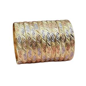 Venta al por Mayor de Brazaletes de Oro de 3 Tonos, Brazaletes de Oro Multitono, Joyería de Moda, Juego de Brazaletes de 3 Tonos, Juego de Brazaletes Tricolor - Product Image 5