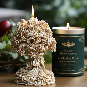 Bougie d'aromathérapie cylindrique en bois ancien, cadeau artisanal, pierre parfumée, bougie personnalisée en usine, moule en silicone - Product Image 1