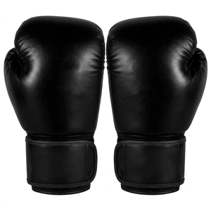 Gants de boxe MEGAMAPLE personnalisés en cuir PU lacés antidérapants avec crochet pour l'entraînement MMA et fitness, imprimés en sérigraphie, unisexe - Product Image 3