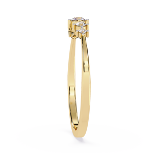Bague de fiançailles en or massif 18 carats avec diamant naturel taille brillant rond, design multi-pierres, certifiée IGI – Cadeau idéal - Product Image 4