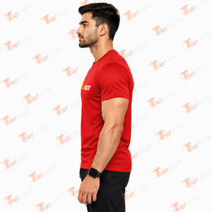 Camiseta Deportiva de Alta Calidad para Hombre, Mezcla de Poliéster/Algodón, Impresión de Logotipo Personalizada en la Parte Delantera, Corte Ajustado, Tejido de Punto Transpirable de Secado Rápido - Product Image 3