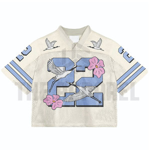 เสื้อยืดโอเวอร์ไซส์ทรงบ็อกซี่ คอกลม ผ้าตาข่าย สไตล์สตรีทแวร์ ขายส่ง เหมาะสำหรับใส่เล่นฟุตบอล - Product Image 2