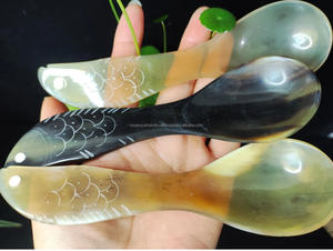 ช้อนเขาควายแบบธรรมชาติเครื่องใช้บนโต๊ะอาหารสำหรับใช้ชีวิตและจัดแต่งทรงอาหารช้อนเขาควายมีขนาดและโลโก้ตามสั่ง - Product Image 3