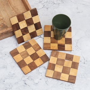 Luxury Handmade Wood Coaster Set 10 cm Competitive Price Eco-Friendly Custom Colors High Standard Quality Coffee Drink <b>Mats</b>/Pads - Product Image 1