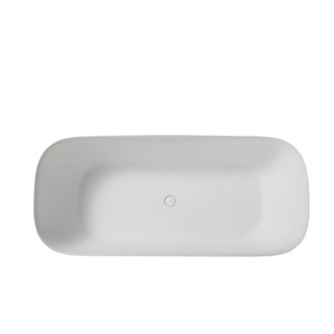 67 \ "di lusso bianco opaco Freestanding solida vasca da bagno con superficie in pietra ingegnerizzata in resina trabocco Pop-up bagno contemporaneo - Product Image 3