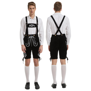 Classic Bavarian Oktoberfest Genuine Leather Lederhosen Men's Traditional German <b>Beer</b> Festival Costume 3D Embroidery Plus Size - Product Image 4