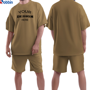 Summer Collection Customized Logo Trade Men's Plus Size Short Jogger <b>Set</b> Comfortable and Breathable Unisex Cotton Shorts <b>Set</b> - Product Image 2