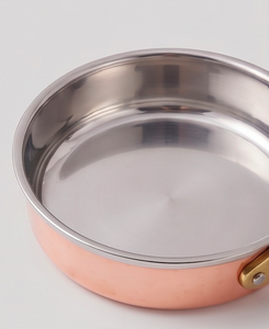 Copper Sauce <b>Pan</b> With Stainless Steel Lining And Zinc Alloy <b>Handle</b> Minimalist Design For Gas Use And Induction Cooker - Product Image 3