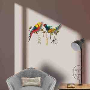 premium Handcrafted Vintage Parrot <b>Wall</b> <b>Hook</b> 5 <b>Hook</b> Metal <b>Key</b> Holder Self-adhesive Storage Rack <b>for</b> Clothing Home Office - Product Image 2