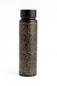 Engraved <b>Copper</b> Water <b>Bottle</b> Black and Gold Handmade Indian Ayurvedic Drinkware Premium Reusable Hydration <b>Bottle</b> - Product Image 6