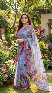 Sari vintage indien KUNJ CREATION, design exclusif, pour les amateurs de mode, tenue traditionnelle pour fêtes, festivals et mariages. - Product Image 5