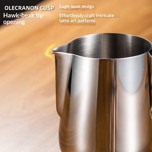 Jarra <span class=keywords><strong>de</strong></span> Acero Inoxidable 304 <span class=keywords><strong>de</strong></span> Grado Alimenticio para Barista, para Latte Art, Espumar Leche Manualmente, 600ml/1000ml - Product Image 3