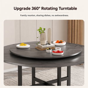 Modern Round Folding Dining <strong>Table</strong> Metal Frame Extendable Movable Space Saving Kitchen <strong>Table</strong> for <strong>Small</strong> Apartment Home Furniture - Product Image 4