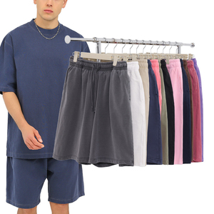 Pantalones Cortos Deportivos Casuales de Algodón Orgánico/Spandex de Alto Gramaje con Cordón Ajustable, Forro Polar Francés Transpirable y Ecológico al por Mayor - Product Image 1
