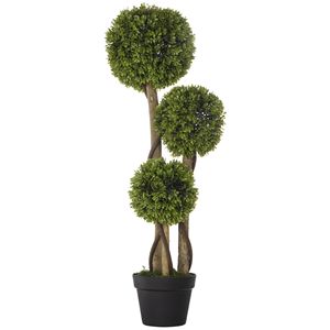 Albero Artificiale in Vaso per Interni/Esterni, Topiaria a 3 Sfere in Bosso con Design Elegante, Piante Finte di Qualità per Uso Domestico - Product Image 1