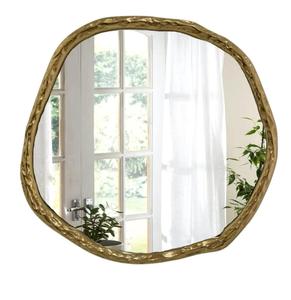 Irregular Brass Wall Mirror Bohemian Handmade <b>Frame</b> Bathroom Decor - Product Image 3