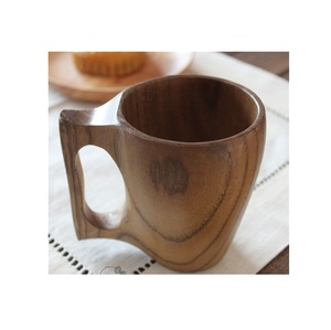 Wooden Mug Handmade Solid Wood Coffee Cup Natural Finish Rustic Style Eco Friendly Drinking Mug for Restaurant Use - Product Image 3