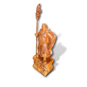Estatua de Guan Yu Tallada a Mano en Madera de Palisandro, Escultura de Guerrero Feng Shui para Decoración del Hogar, Oficina o Negocio - Product Image 6